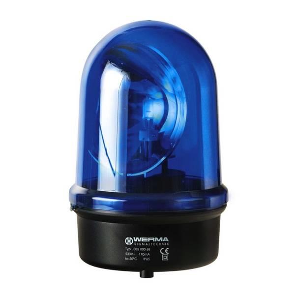 883.500.75 Werma  Rotating Beacon 883  24vDC/AC 5:BLUE IP65 w/Halogen bulb G 6.35 35 W